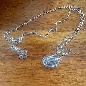 Kendra Scott Elisa Pendant Silver and Abalone Necklace